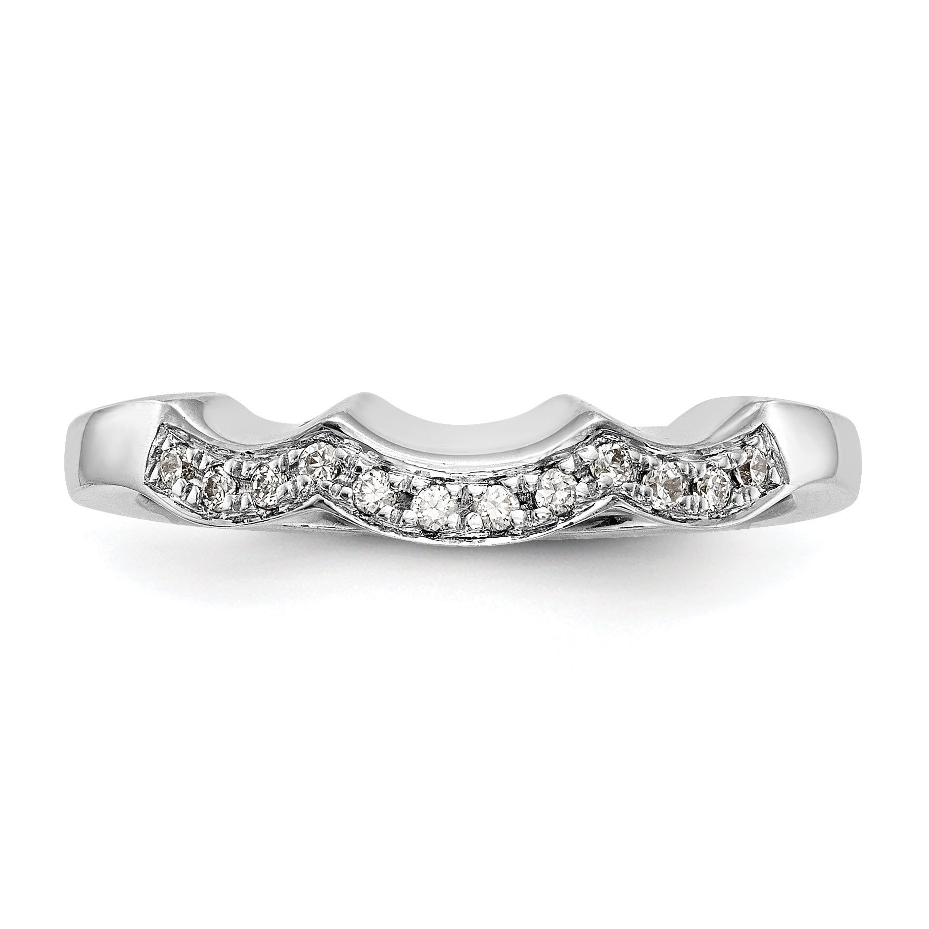 0.12ct. CZ Solid Real 14K White Gold Wedding Wedding Band Ring