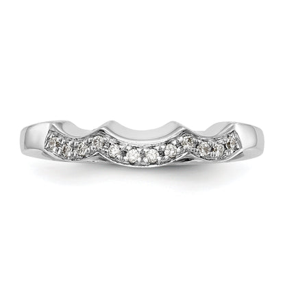 0.12ct. CZ Solid Real 14K White Gold Wedding Wedding Band Ring
