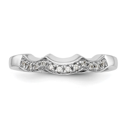14K White Gold Real Diamond Wedding Band