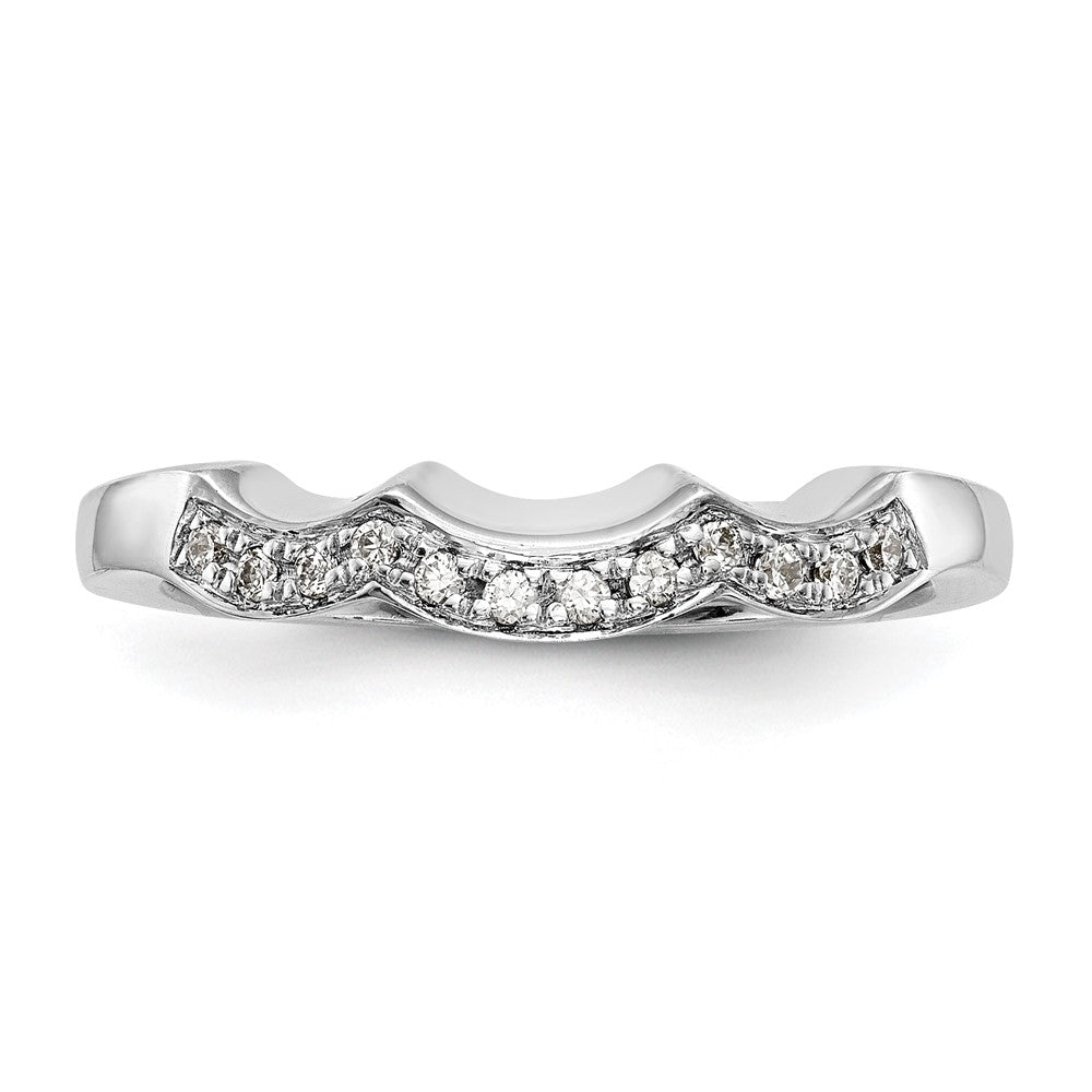 14K White Gold Real Diamond Wedding Band
