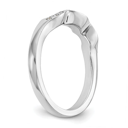 0.12ct. CZ Solid Real 14K White Gold Wedding Wedding Band Ring
