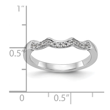 14K White Gold Real Diamond Wedding Band