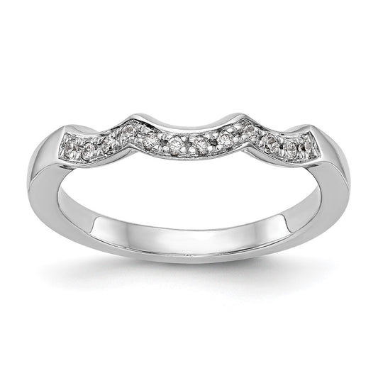 14K White Gold Real Diamond Wedding Band