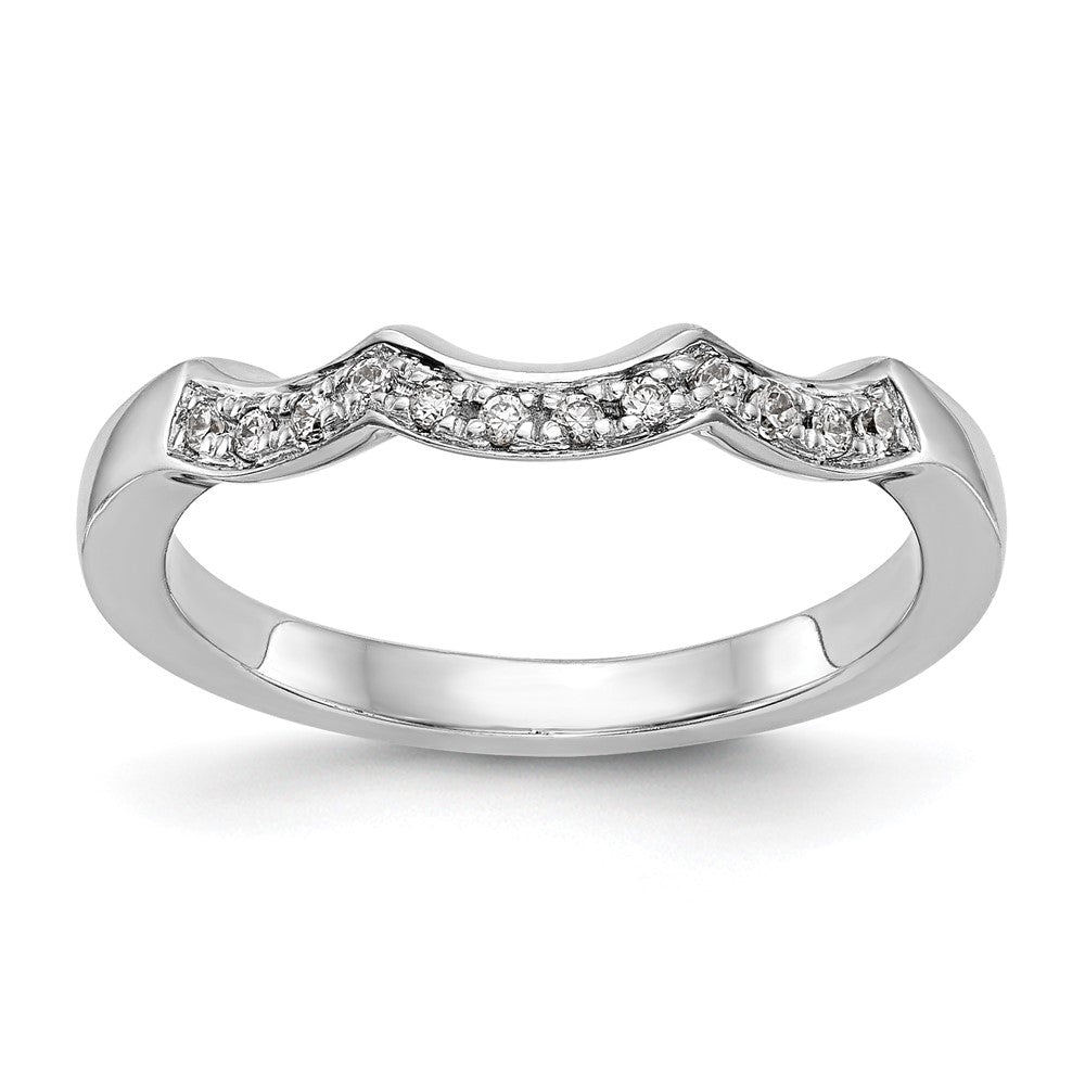 14K White Gold Real Diamond Wedding Band