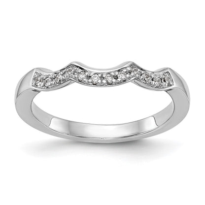 14K White Gold Real Diamond Wedding Band
