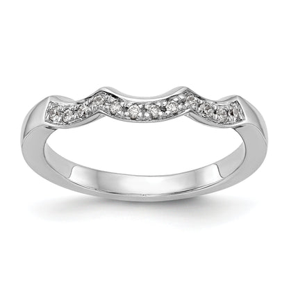 0.12ct. CZ Solid Real 14K White Gold Wedding Wedding Band Ring
