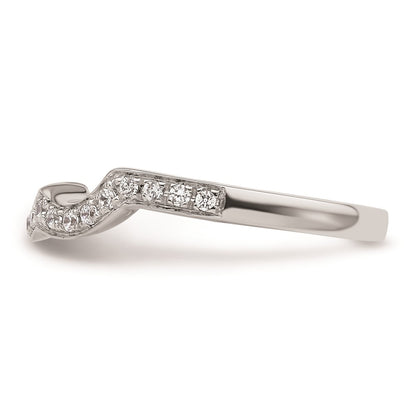 14K White Gold Real Diamond Wedding Band