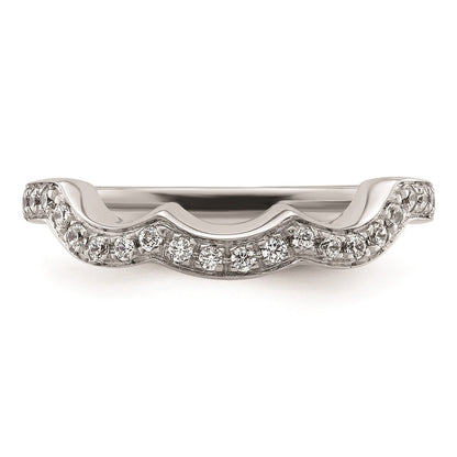 14K White Gold Real Diamond Wedding Band