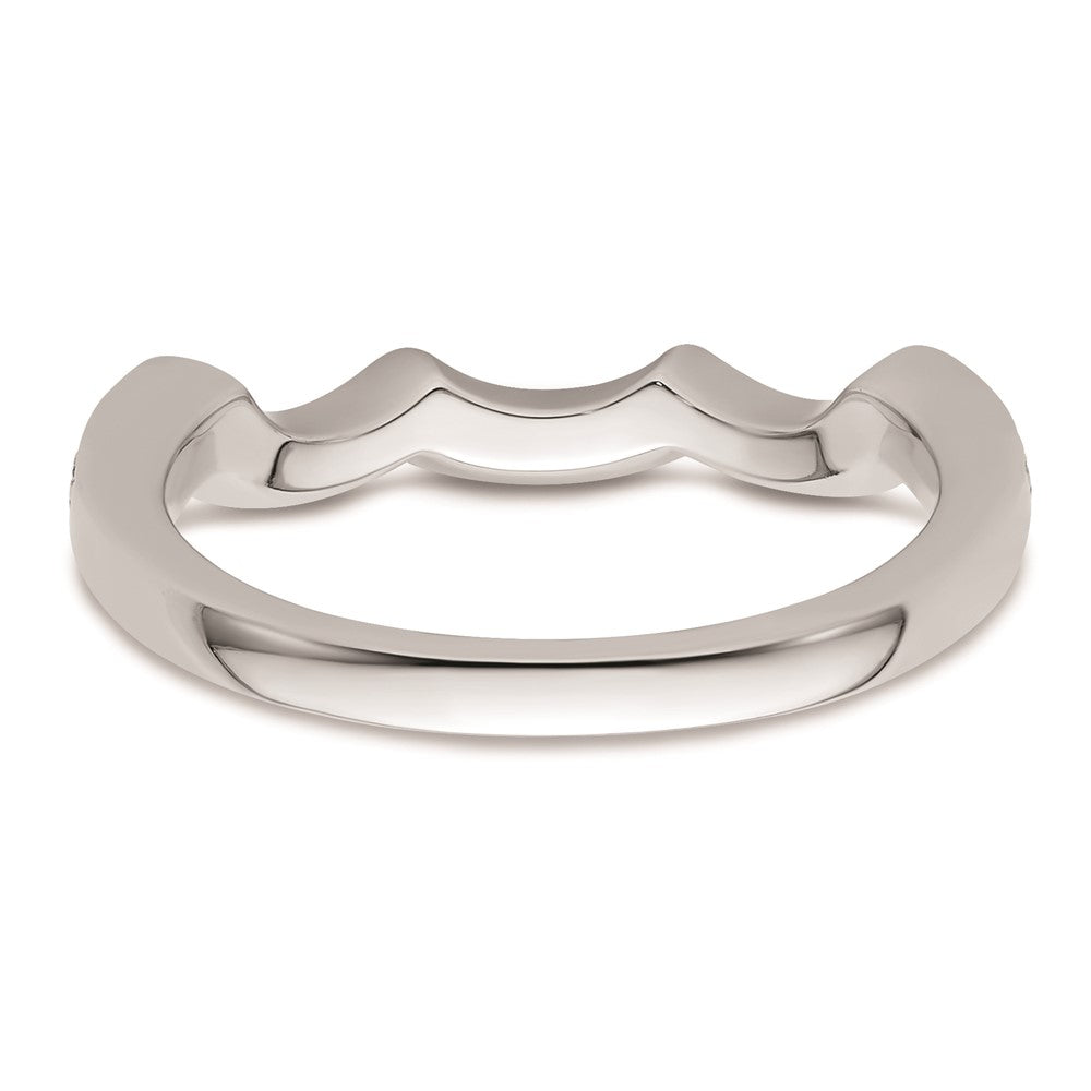 14K White Gold Real Diamond Wedding Band