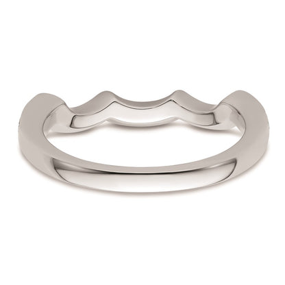 14K White Gold Real Diamond Wedding Band