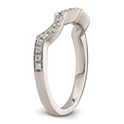 14K White Gold Real Diamond Wedding Band