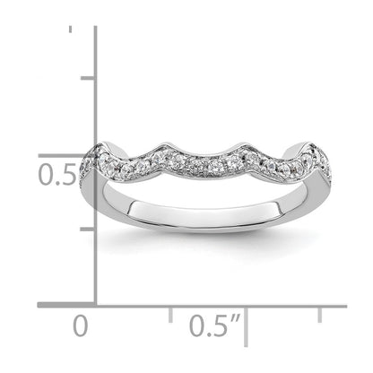 14K White Gold Real Diamond Wedding Band
