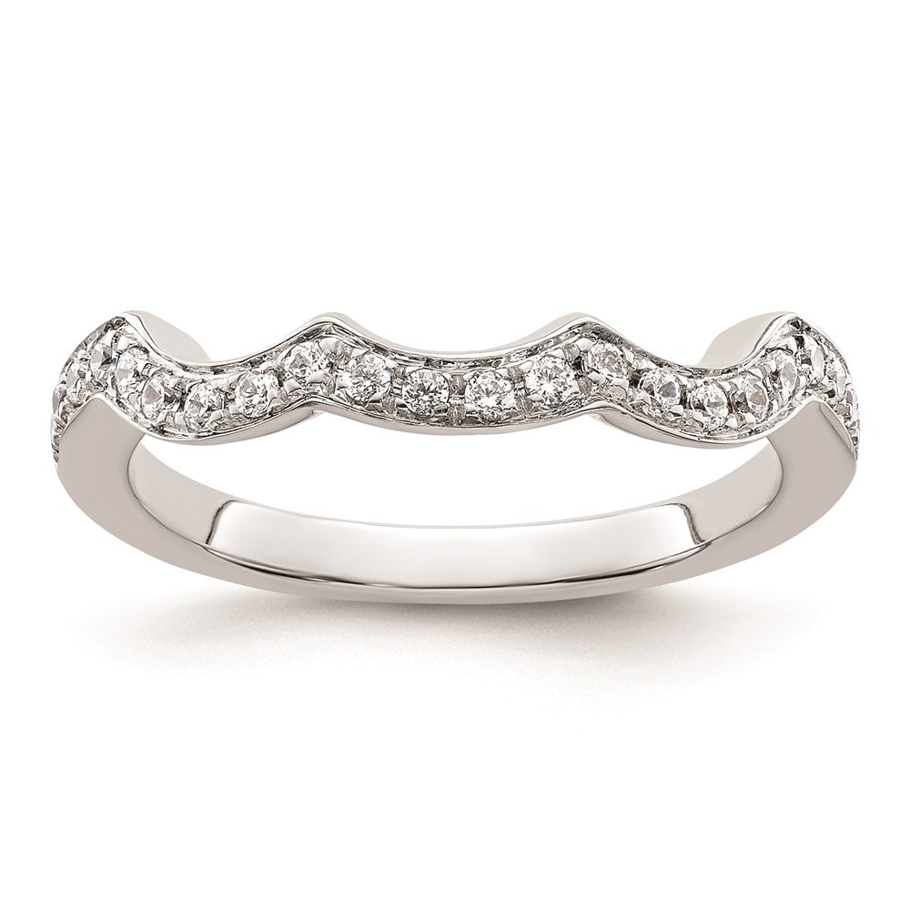 14K White Gold Real Diamond Wedding Band