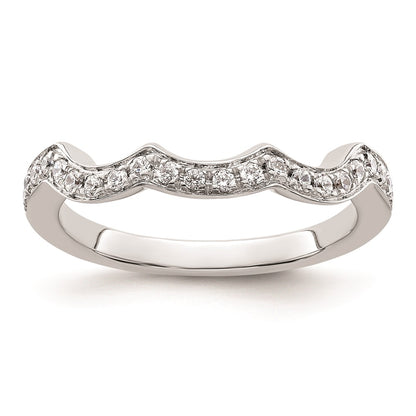 14K White Gold Real Diamond Wedding Band