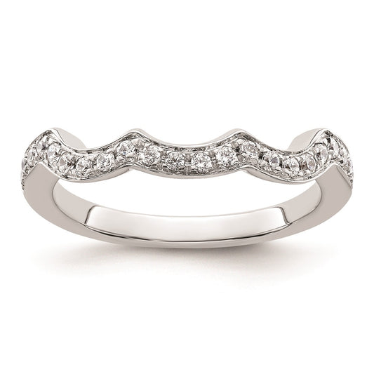 14K White Gold Real Diamond Wedding Band
