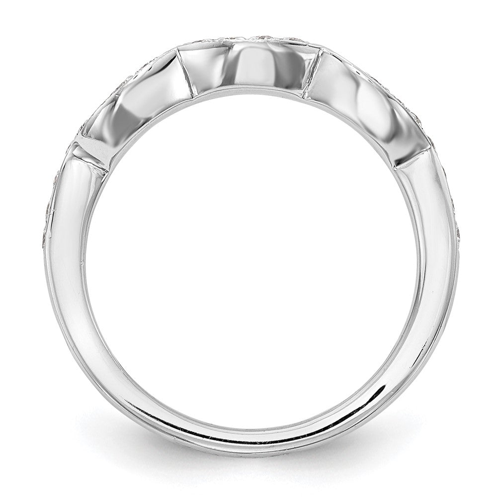 14K White Gold Real Diamond Wedding Band