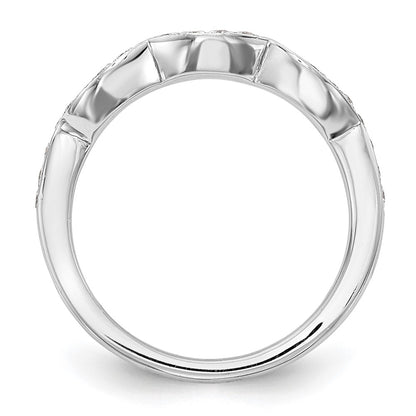 14K White Gold Real Diamond Wedding Band