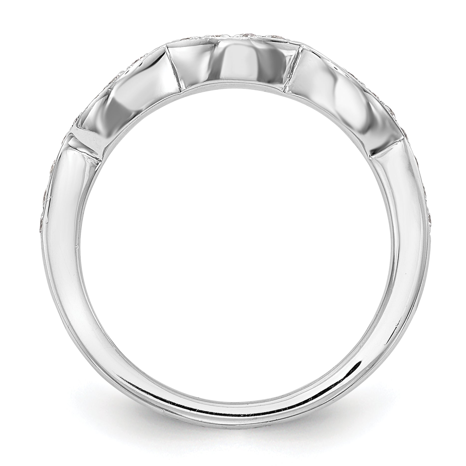 0.24ct. CZ Solid Real 14K White Gold Wedding Wedding Band Ring
