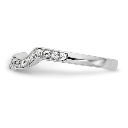 14K White Gold Real Diamond Wedding Band