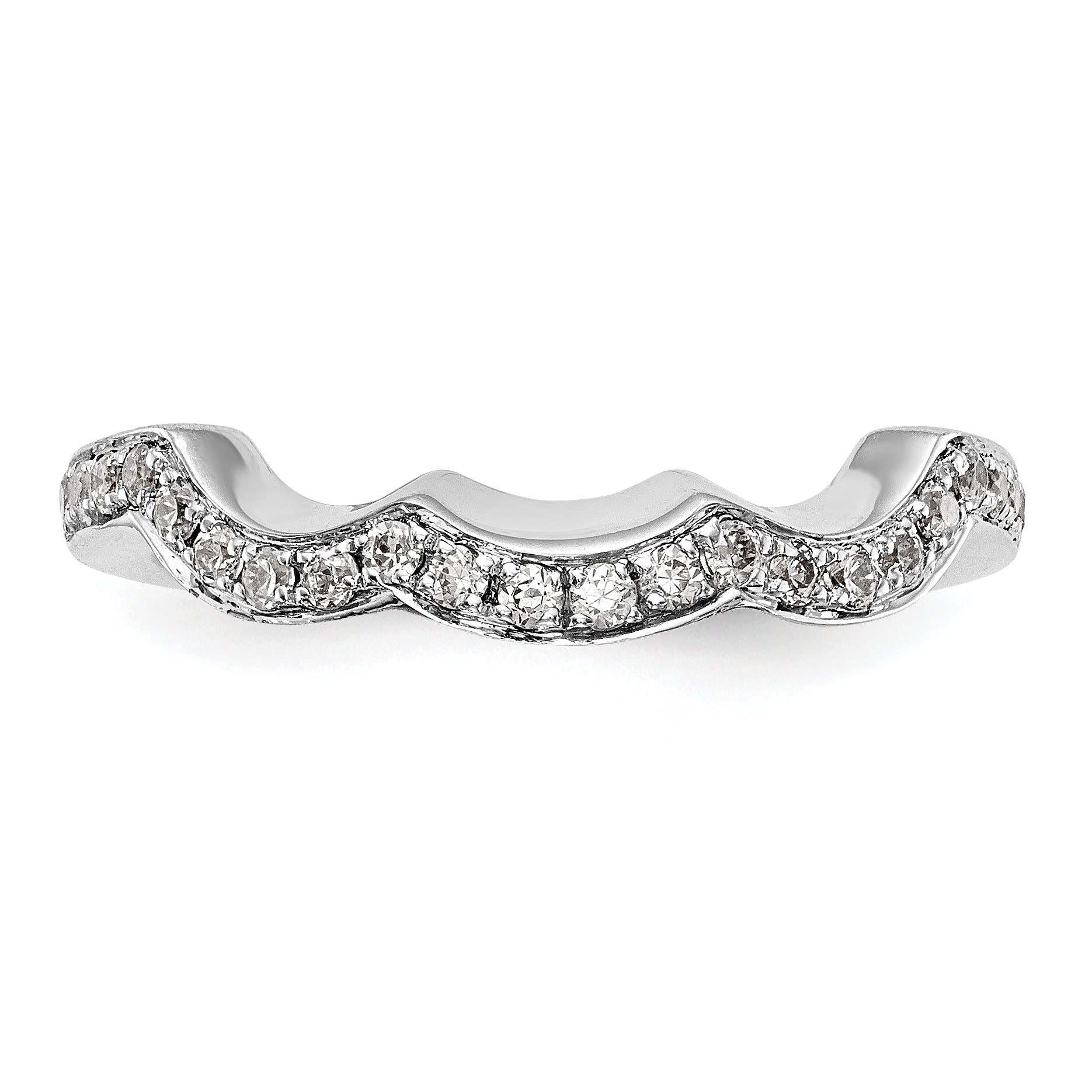 0.24ct. CZ Solid Real 14K White Gold Wedding Wedding Band Ring