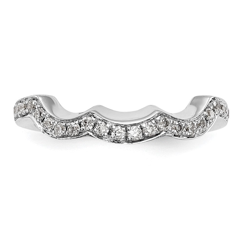 14K White Gold Real Diamond Wedding Band