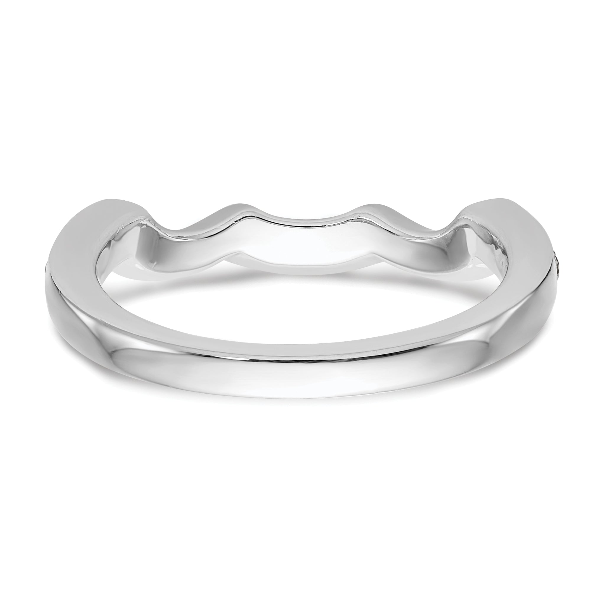 0.24ct. CZ Solid Real 14K White Gold Wedding Wedding Band Ring