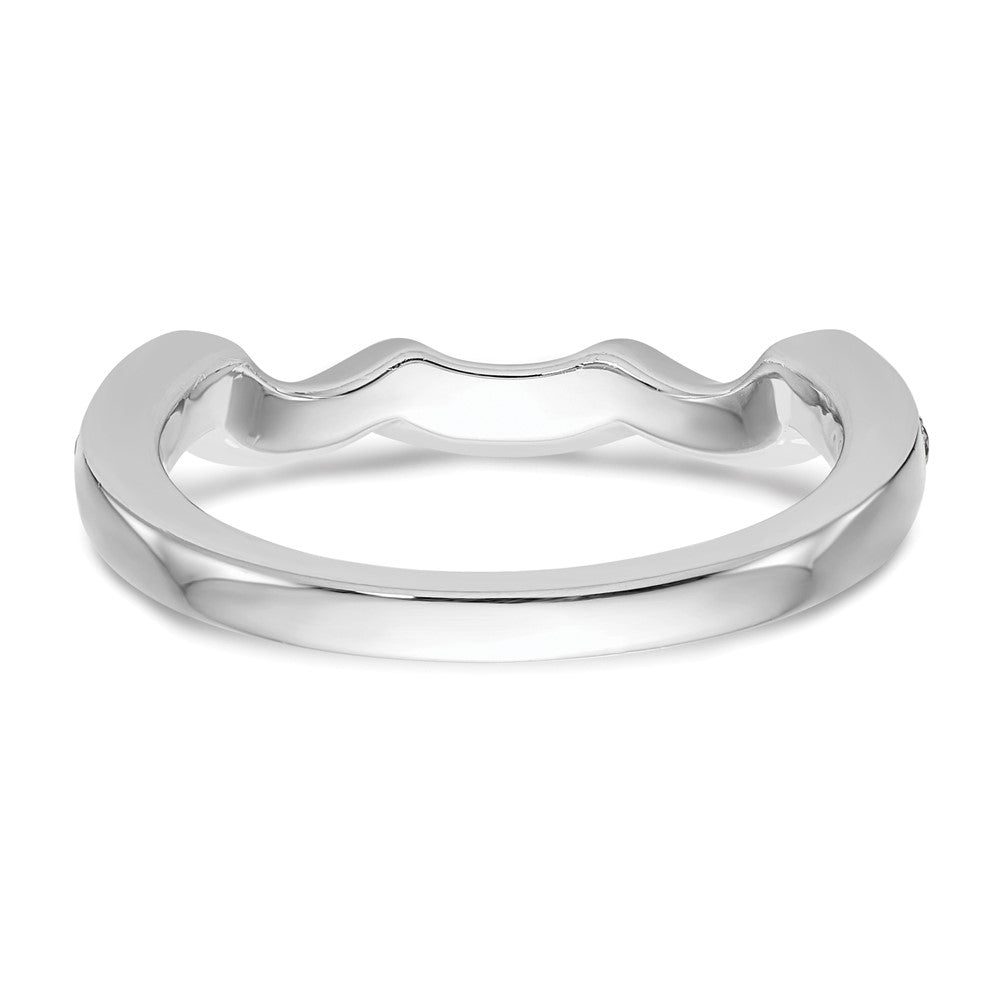 14K White Gold Real Diamond Wedding Band