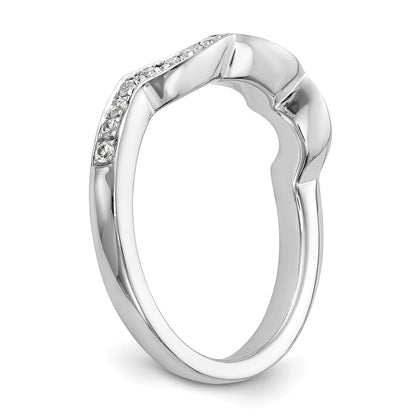 14K White Gold Real Diamond Wedding Band