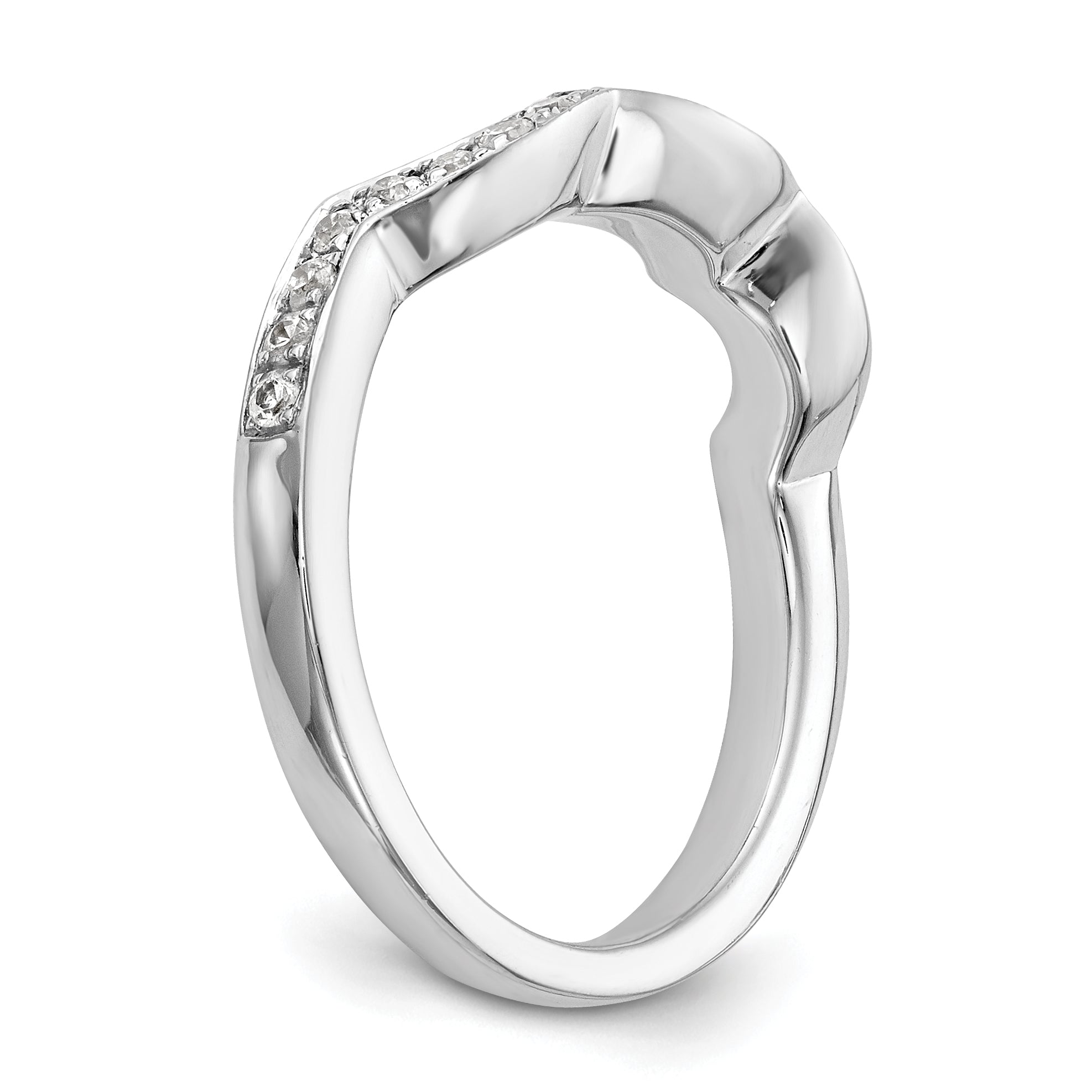 0.24ct. CZ Solid Real 14K White Gold Wedding Wedding Band Ring