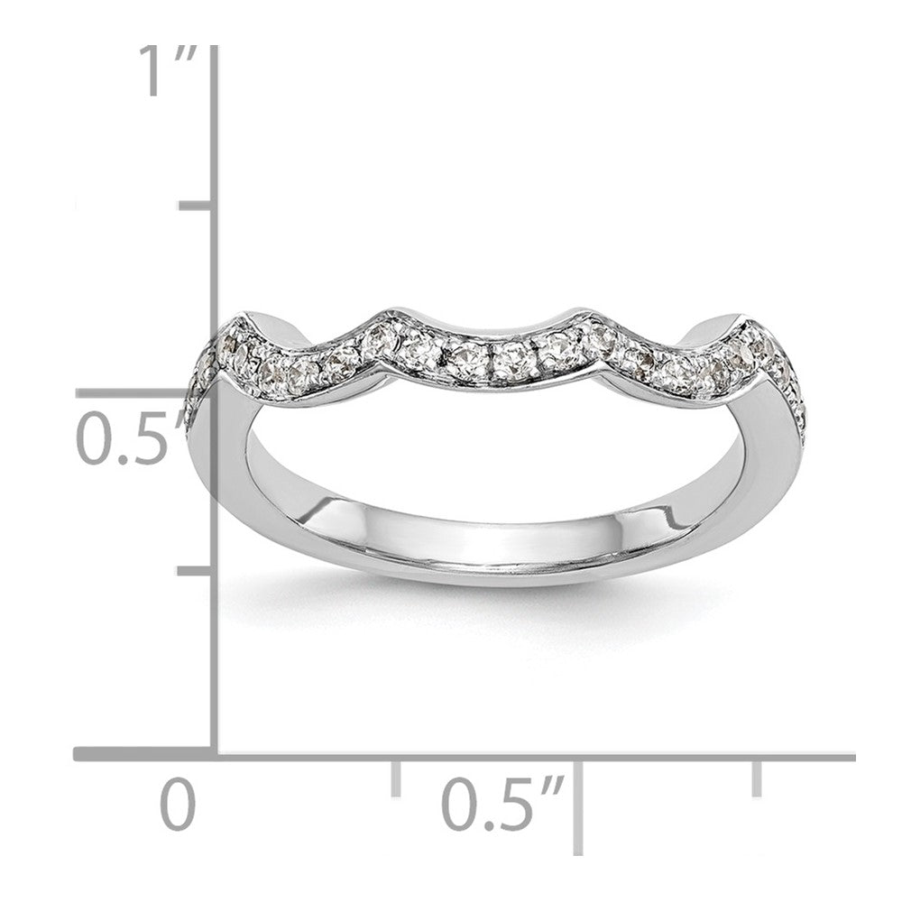 14K White Gold Real Diamond Wedding Band