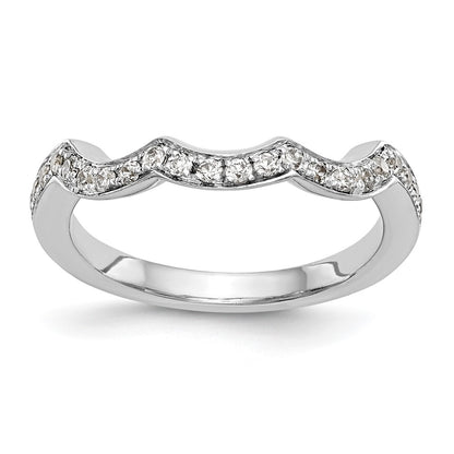 14K White Gold Real Diamond Wedding Band