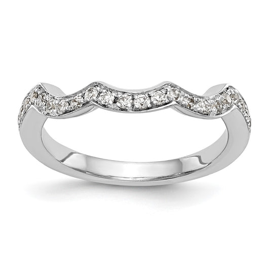 14K White Gold Real Diamond Wedding Band
