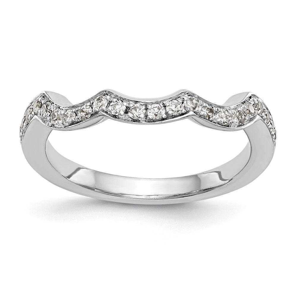 14K White Gold Real Diamond Wedding Band