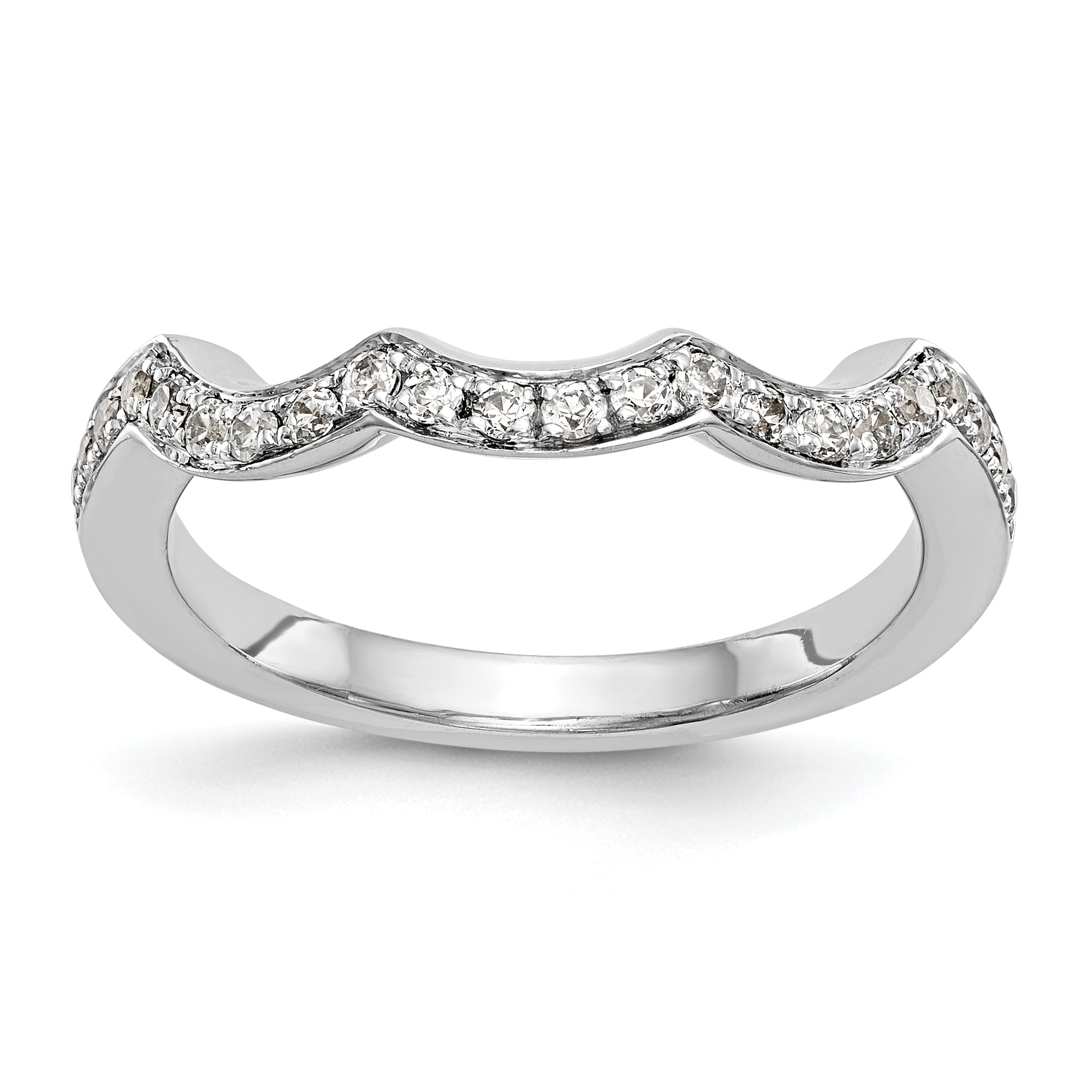 0.24ct. CZ Solid Real 14K White Gold Wedding Wedding Band Ring