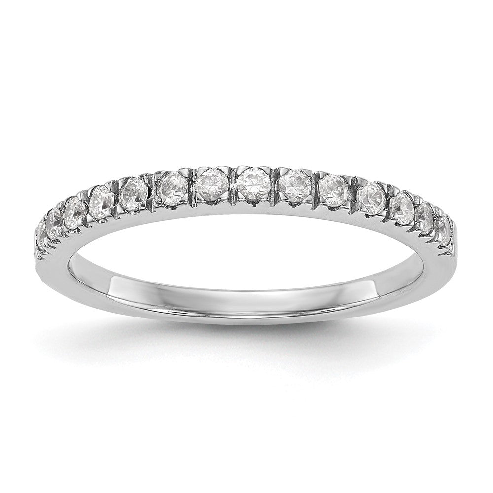 14K White Gold Real Diamond Wedding Band