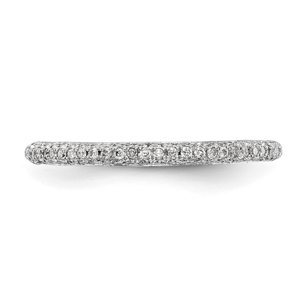14K White Gold Real Diamond Wedding Band