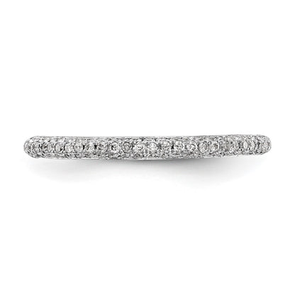 14K White Gold Real Diamond Wedding Band