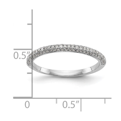 14K White Gold Real Diamond Wedding Band