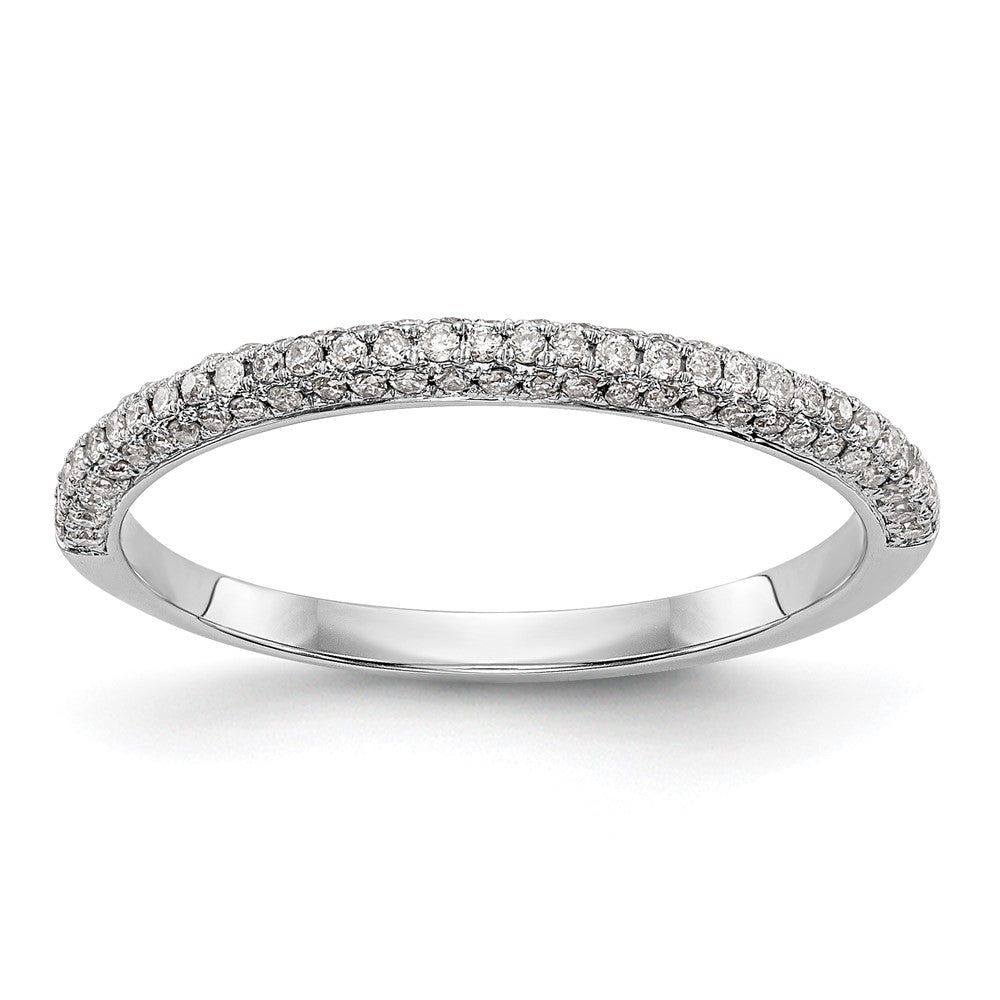 14K White Gold Real Diamond Wedding Band