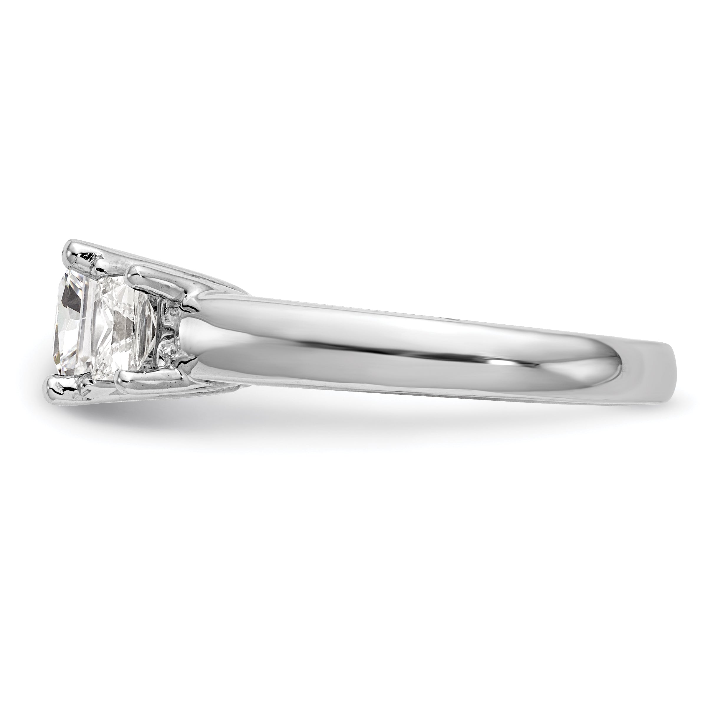 1.50ct. CZ Solid Real 14K White Gold 3-Stone Engagement Ring