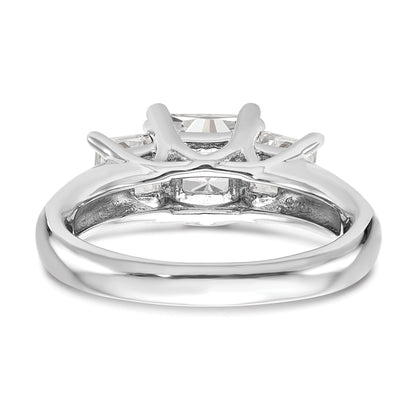 0.75ct. CZ Solid Real 14K White Gold 3-Stone Engagement Ring