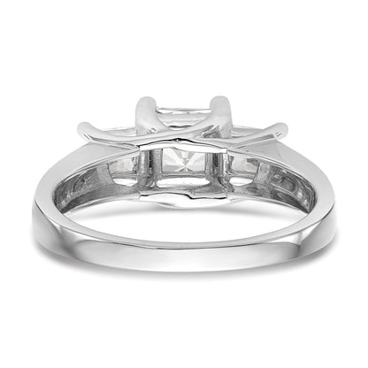 0.75ct. CZ Solid Real 14K White Gold 3-Stone Engagement Ring