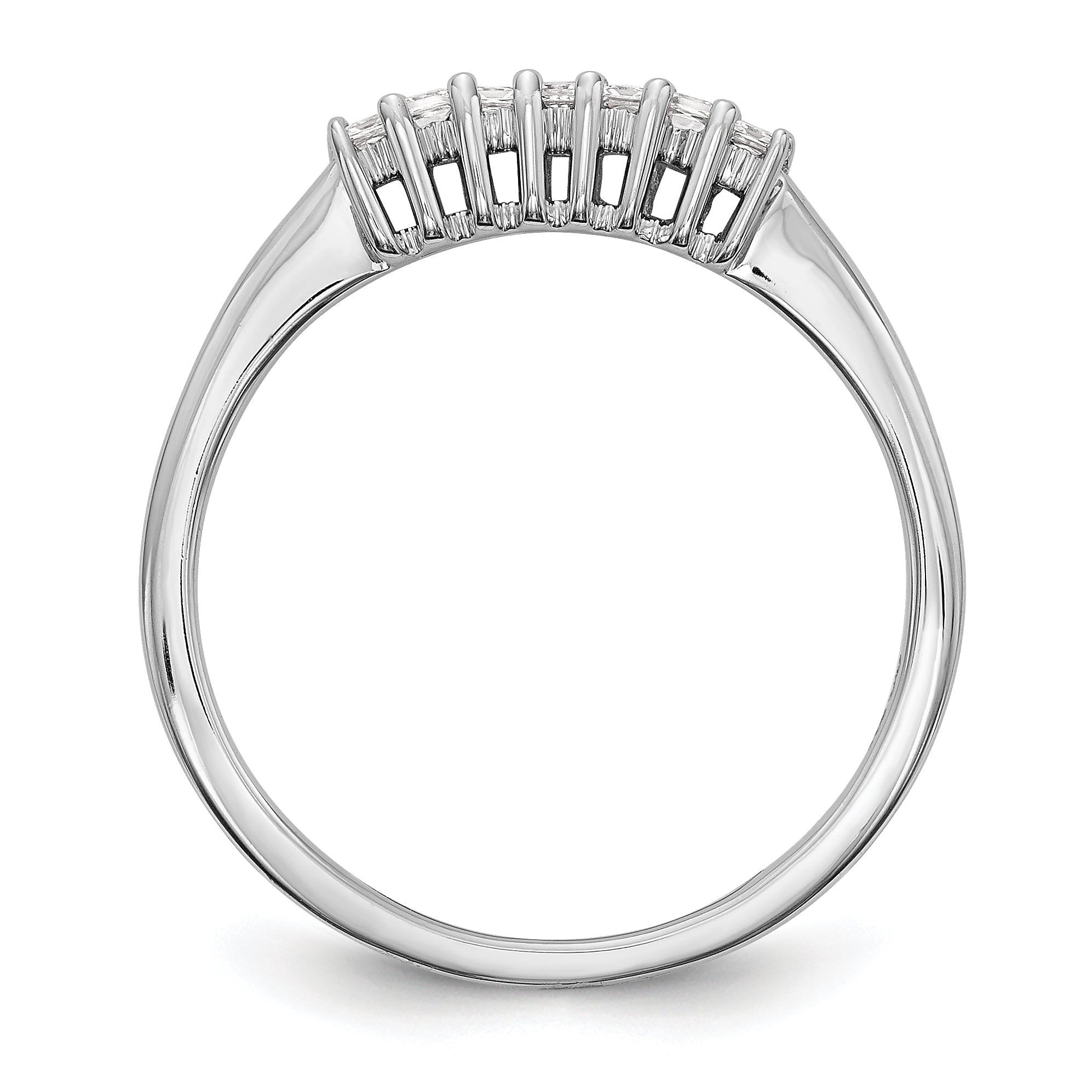 0.16ct. CZ Solid Real 14K White Gold Wedding Wedding Band Ring