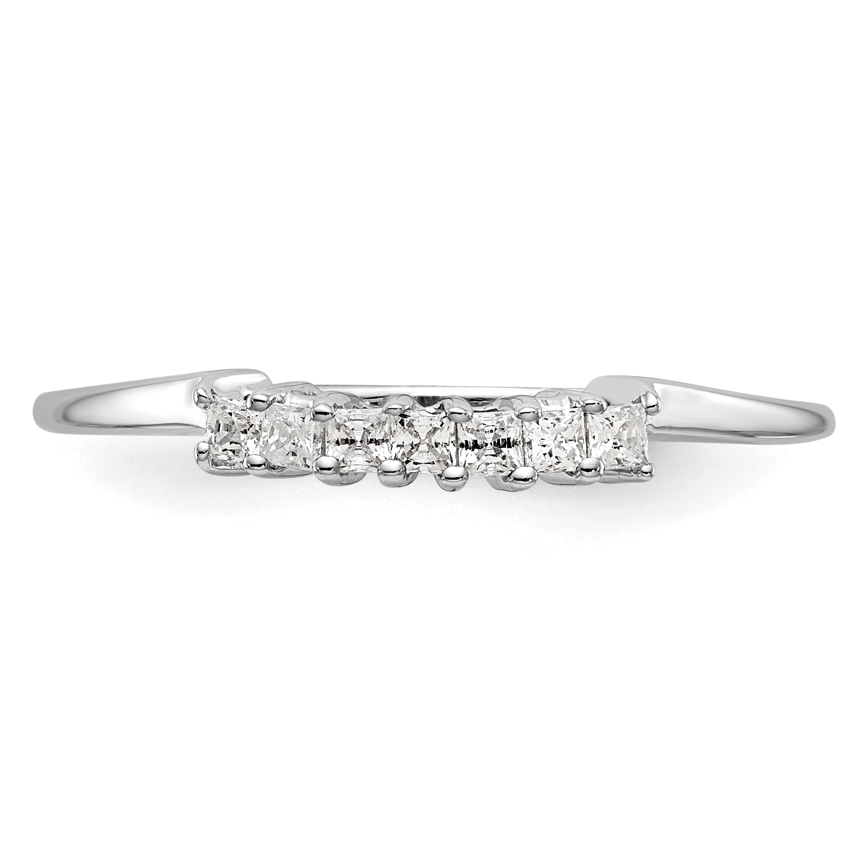 0.16ct. CZ Solid Real 14K White Gold Wedding Wedding Band Ring