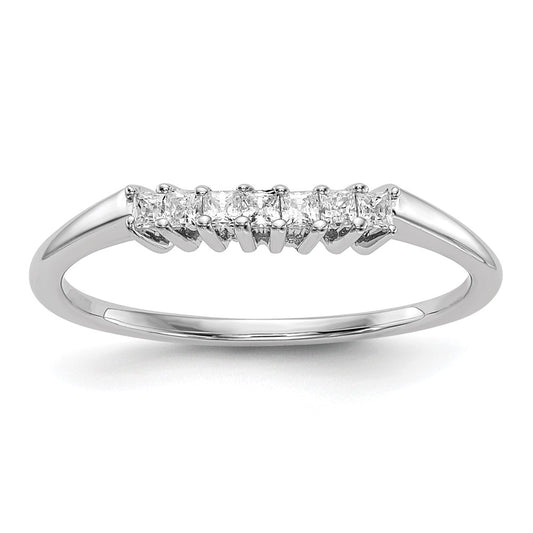14K White Gold Real Diamond Wedding Band