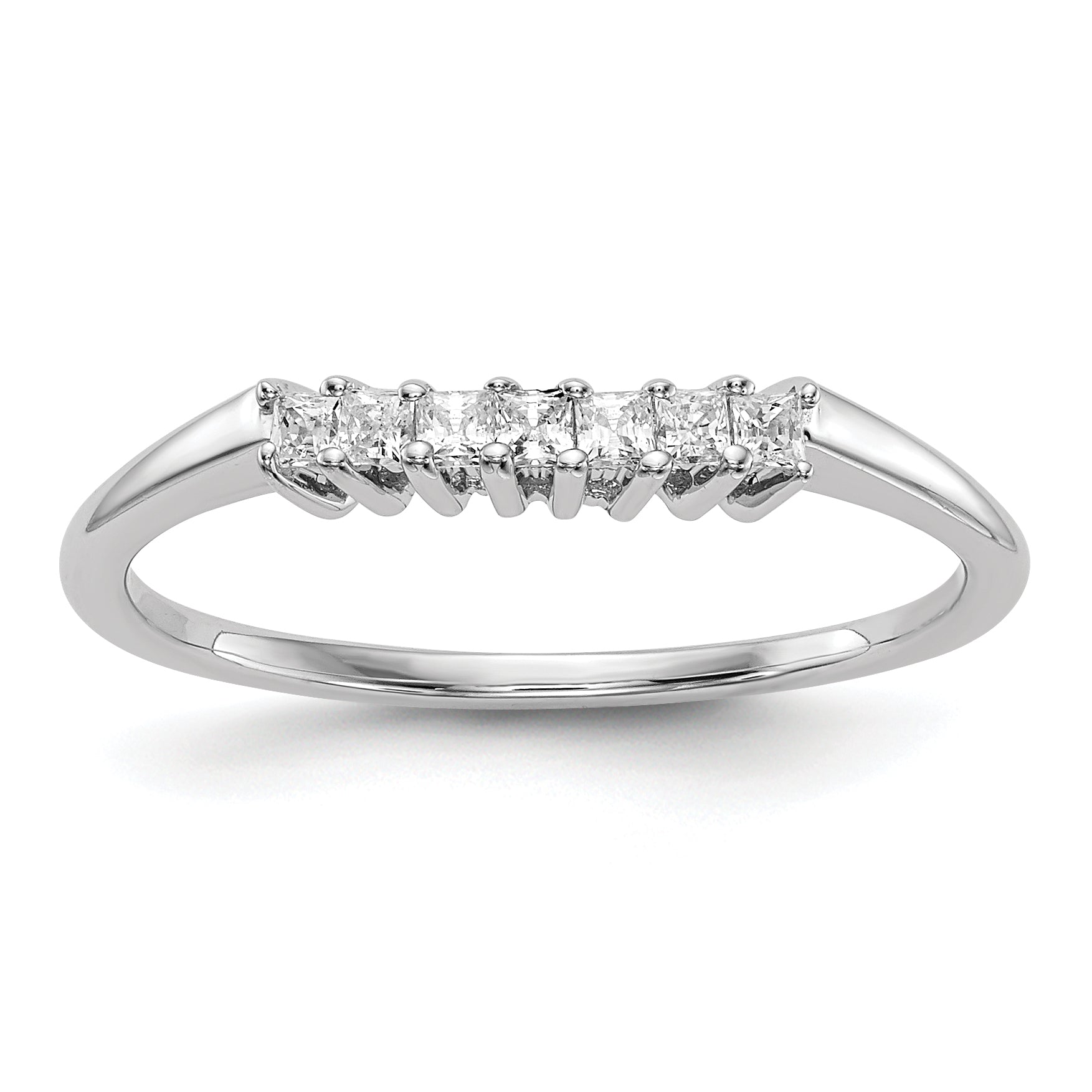 0.16ct. CZ Solid Real 14K White Gold Wedding Wedding Band Ring