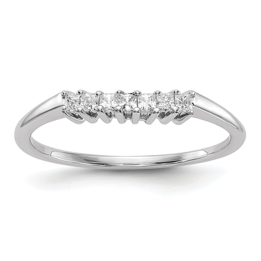 0.16ct. CZ Solid Real 14K White Gold Wedding Wedding Band Ring