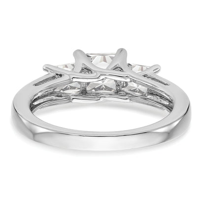 0.80ct. CZ Solid Real 14K White Gold 3-Stone Engagement Ring