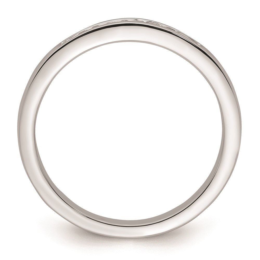 14K White Gold Real Diamond Wedding Band