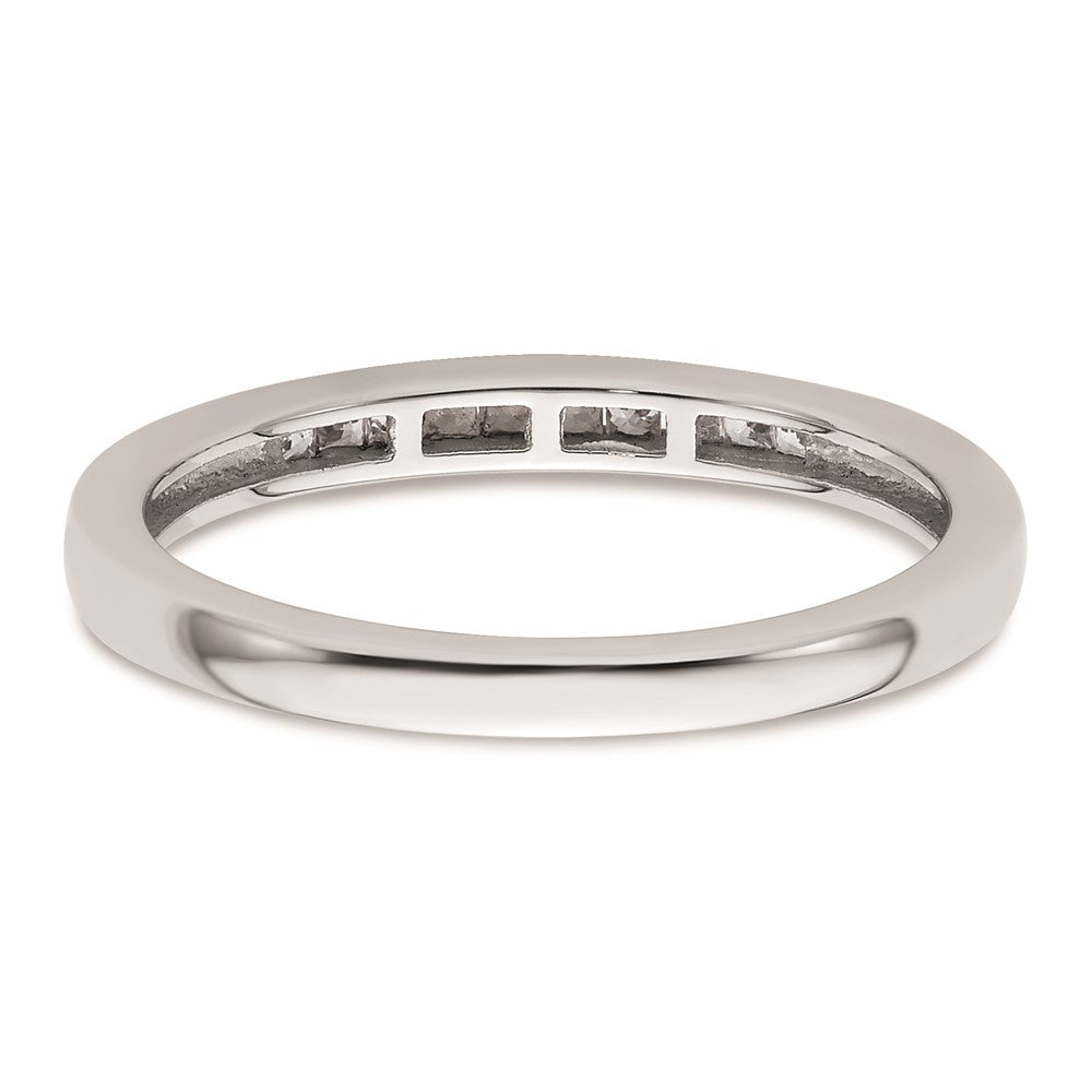 14K White Gold Real Diamond Wedding Band